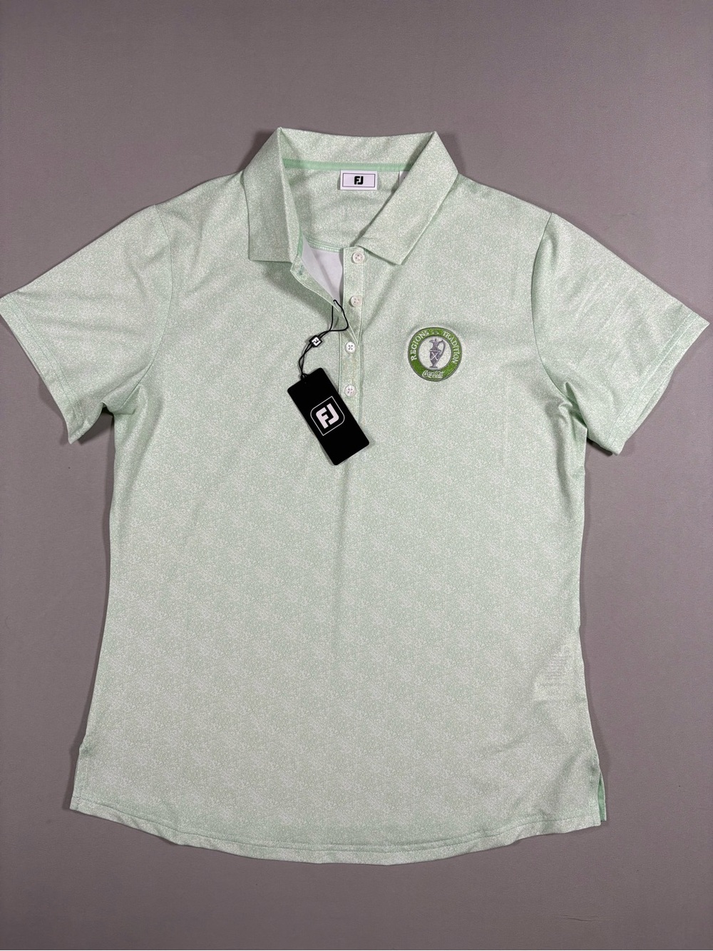 Foot Joy Women 's NWT Light Green Speckle Performance Polo Golf Shirt Size M